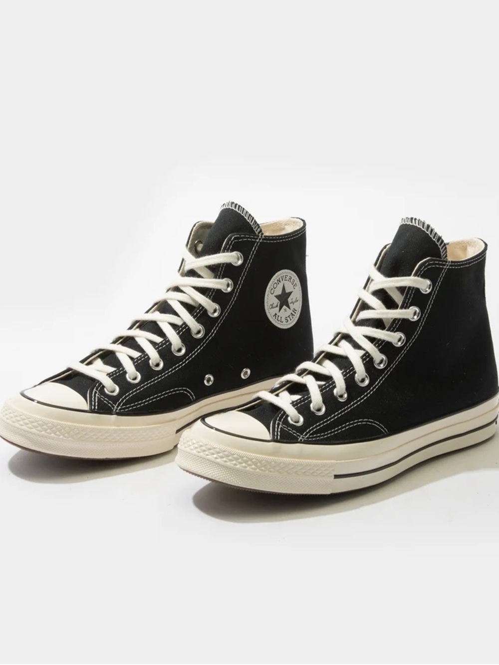 Chuck 70 Hi Sneaker in Black & Egret- Size 5M / 7W